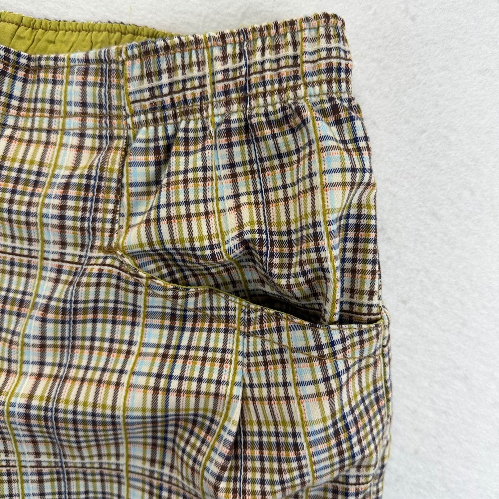 Free People Nice Choice Stripe Plaid Pull On Pants Barrel Leg Size Medium NEW - Picture 9 of 16